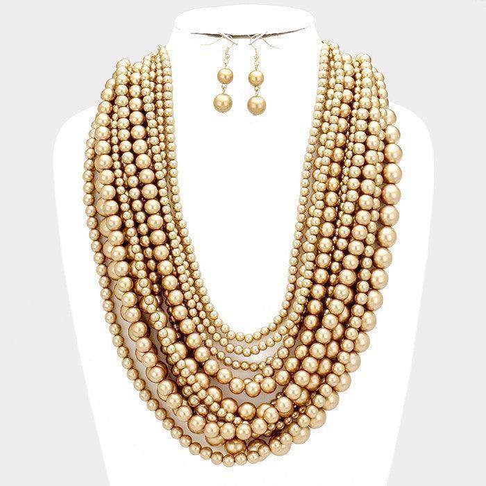 Gold Multi-strand pearl necklace - Jewelry Store by Erik Rayo