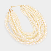 Load image into Gallery viewer, Gold Mixed Pearl Multi Strand Necklace
