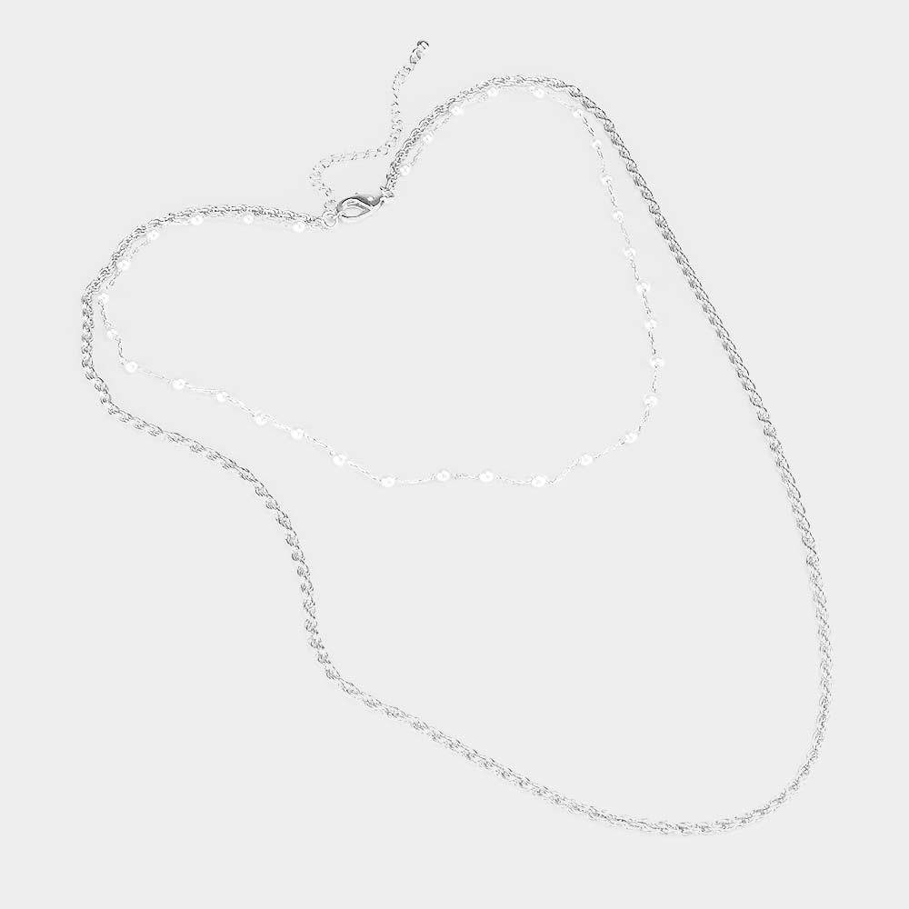 Double Layered Pearl Accented Necklace - Jewelry Store by Erik Rayo