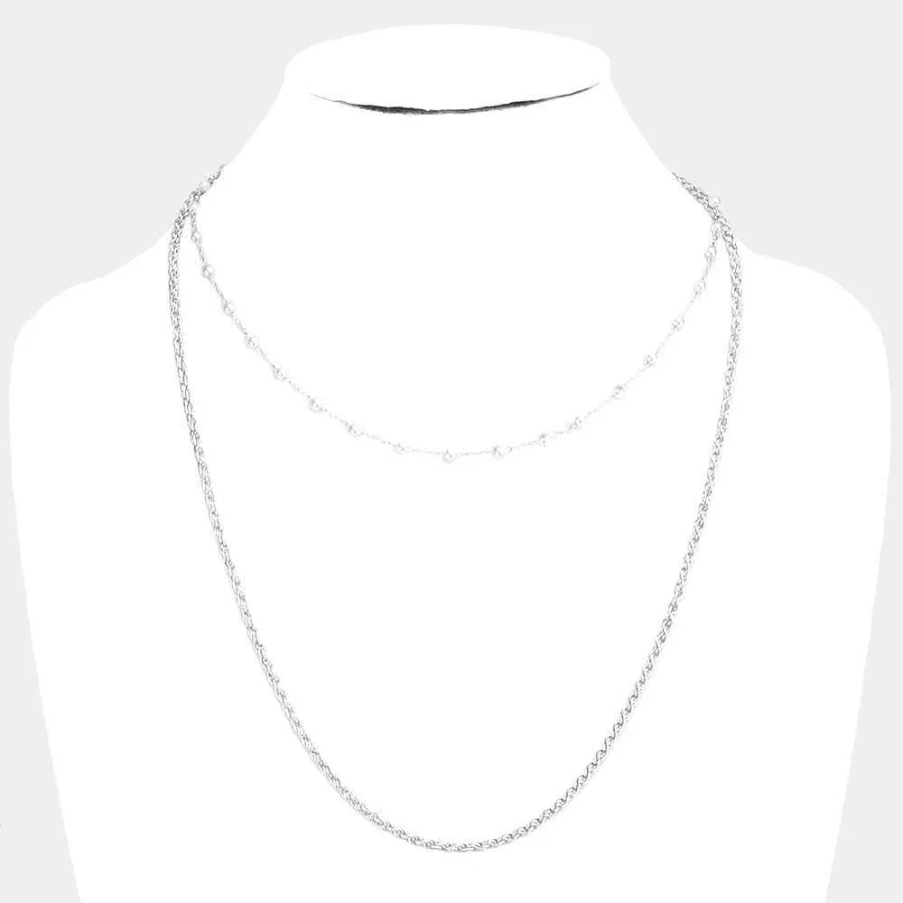 Double Layered Pearl Accented Necklace - Jewelry Store by Erik Rayo