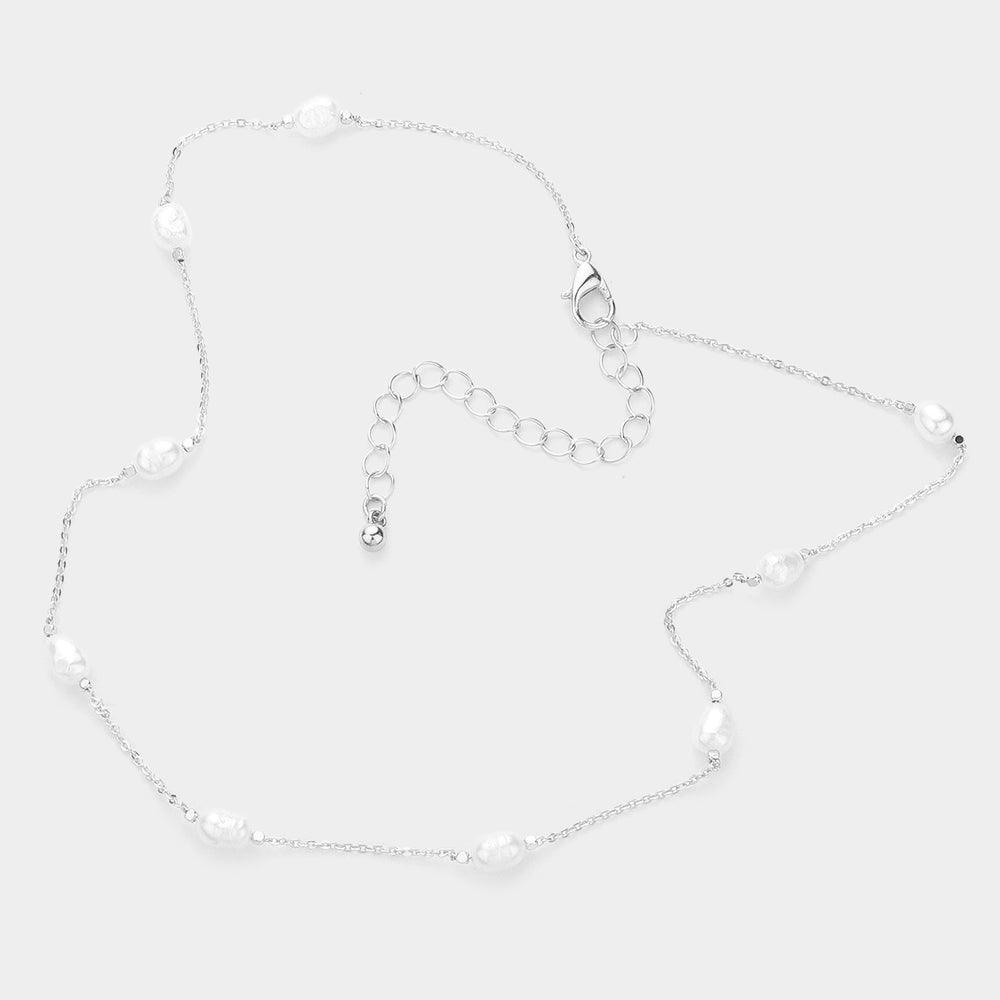 Freshwater Pearl Station Necklace - Jewelry Store by Erik Rayo