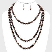 Load image into Gallery viewer, Brown 72&quot; Pearl Long Necklace
