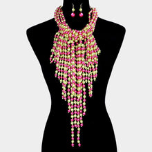 Load image into Gallery viewer, Pink Multi Pearl Strand Statement Necklace
