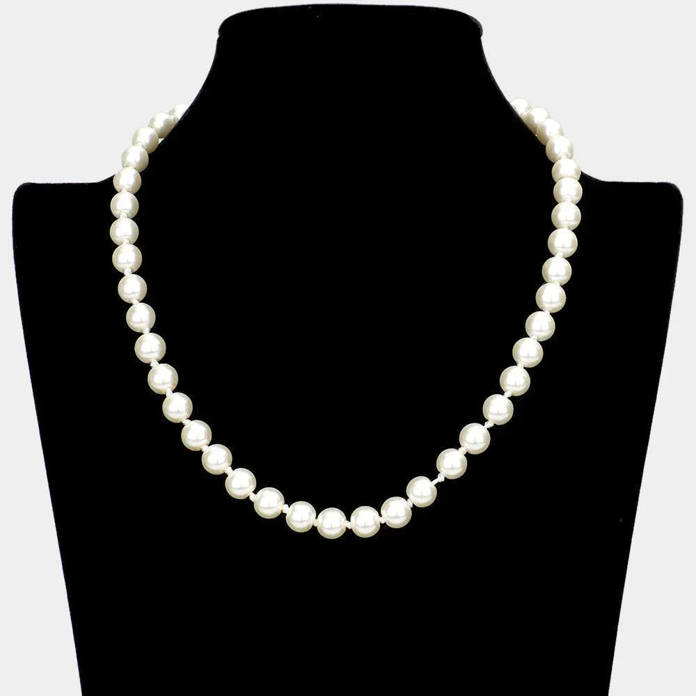 Cream Glass Pearl Necklace - Jewelry Store by Erik Rayo