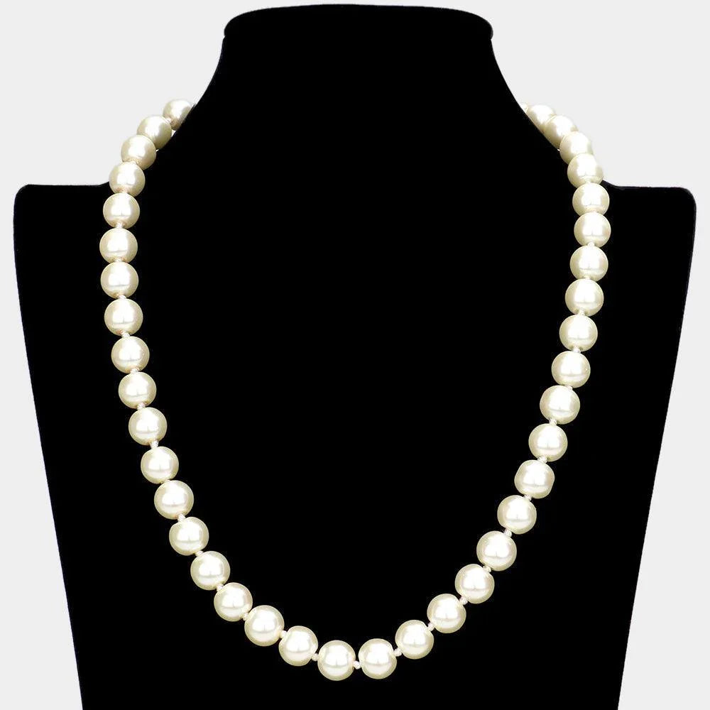 Cream Glass Pearl Necklace - Jewelry Store by Erik Rayo