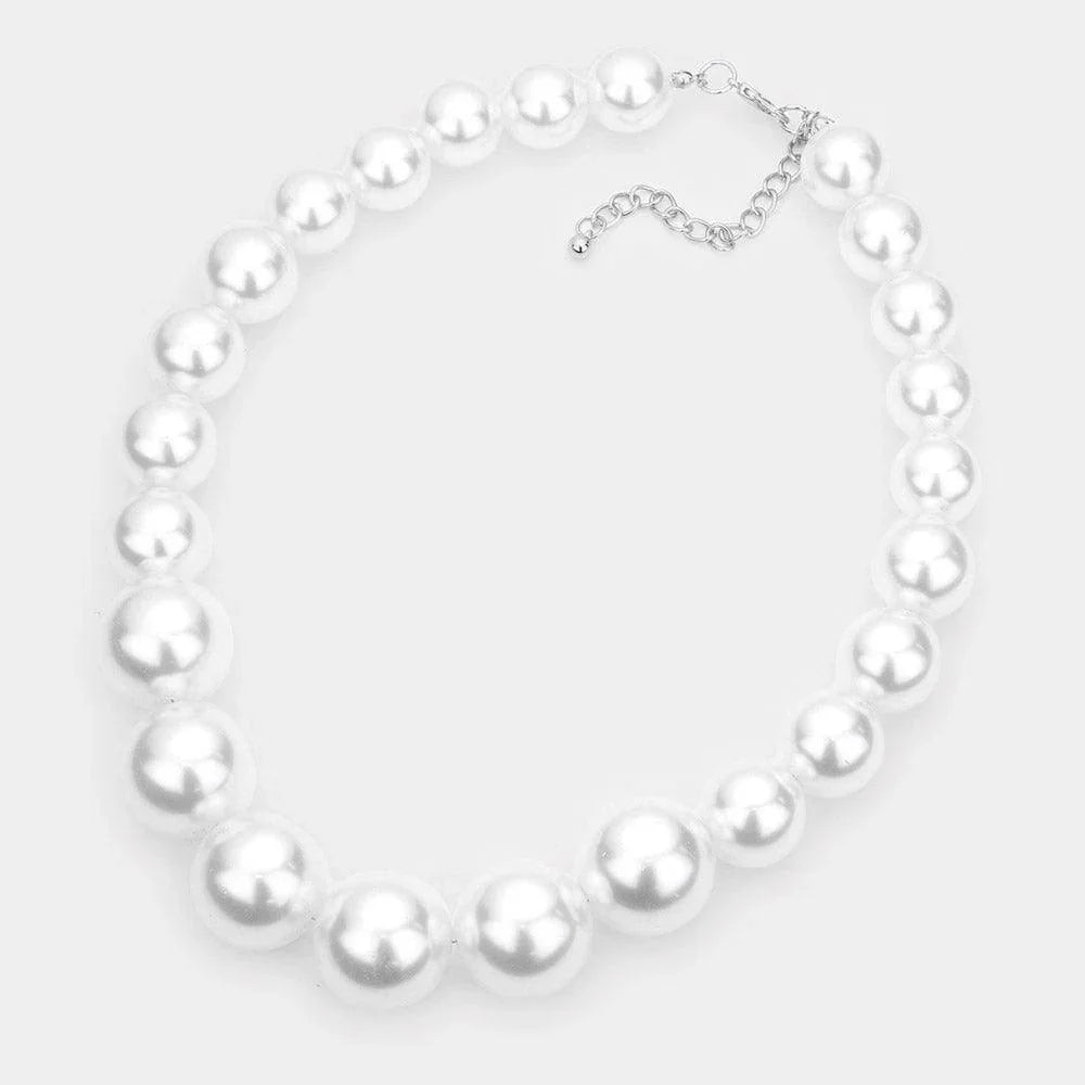 White Chunky Pearl Necklace - Jewelry Store by Erik Rayo