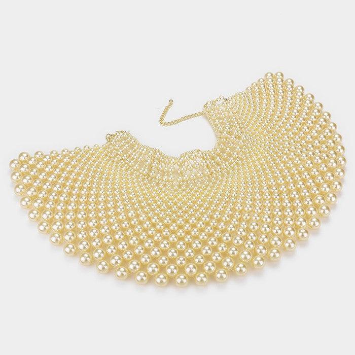 Brown Pearl armor bib choker necklace - Jewelry Store by Erik Rayo