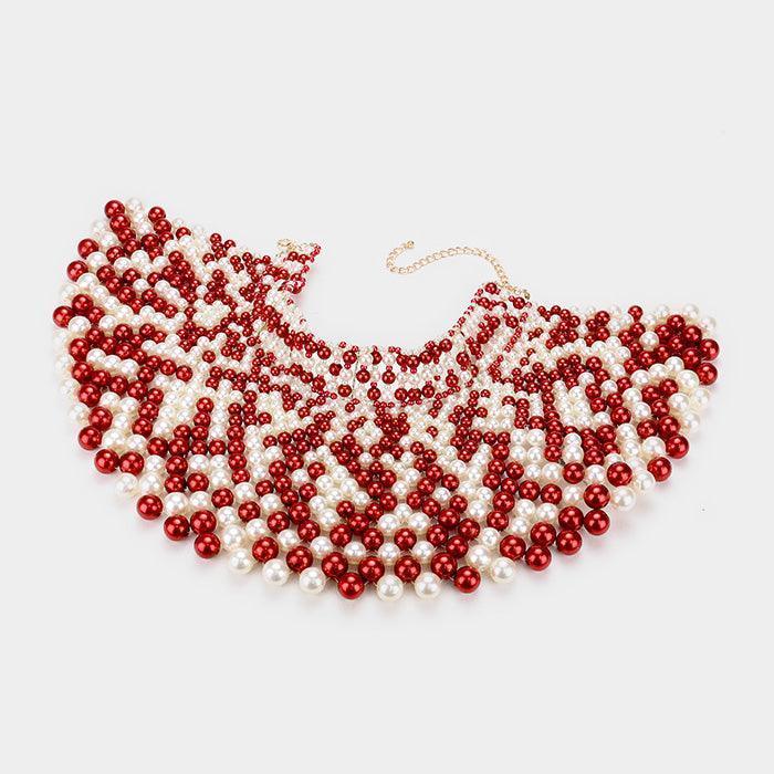 Gold Pearl armor bib choker necklace - Jewelry Store by Erik Rayo