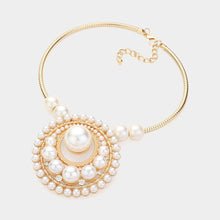 Load image into Gallery viewer, Cream Pearl Pendant Statement Necklace
