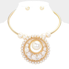Load image into Gallery viewer, Cream Pearl Pendant Statement Necklace
