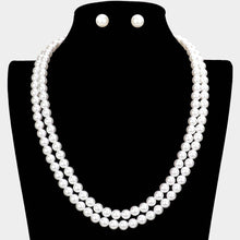 Load image into Gallery viewer, White Double Layered Pearl Necklace
