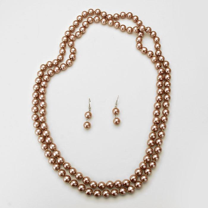 Brown 58" Pearl Long Necklace - Jewelry Store by Erik Rayo