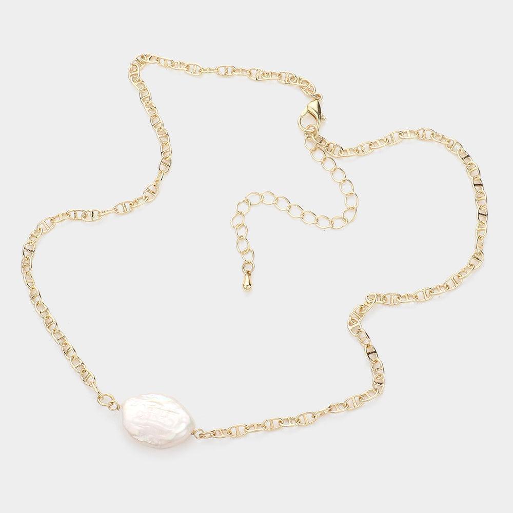 Gold Freshwater Pearl Pendant Necklace - Jewelry Store by Erik Rayo