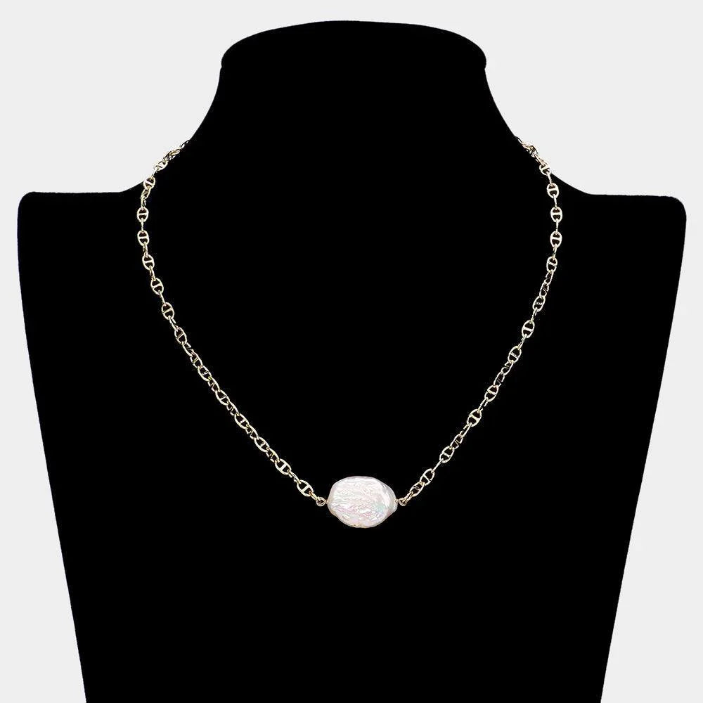 Gold Freshwater Pearl Pendant Necklace - Jewelry Store by Erik Rayo