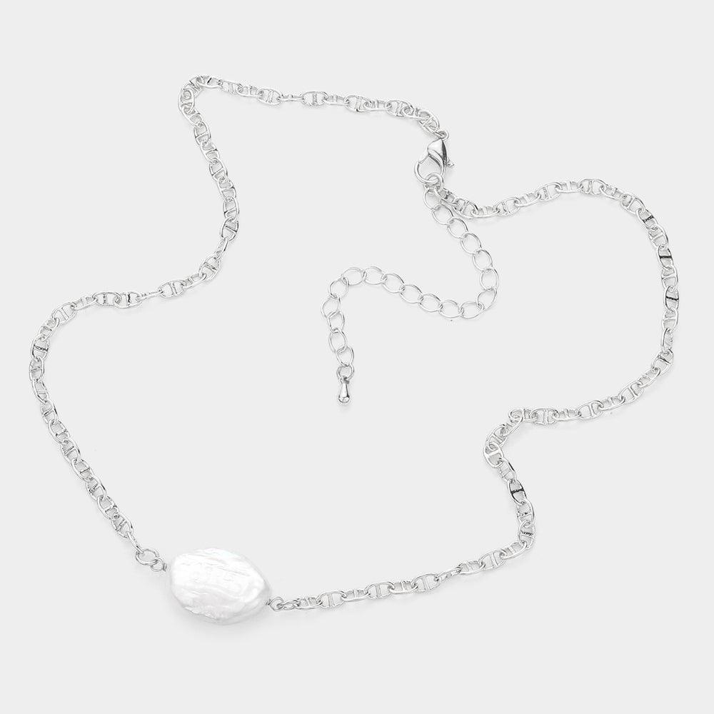 Silver Freshwater Pearl Pendant Necklace - Jewelry Store by Erik Rayo
