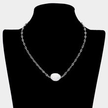 Load image into Gallery viewer, Silver Freshwater Pearl Pendant Necklace
