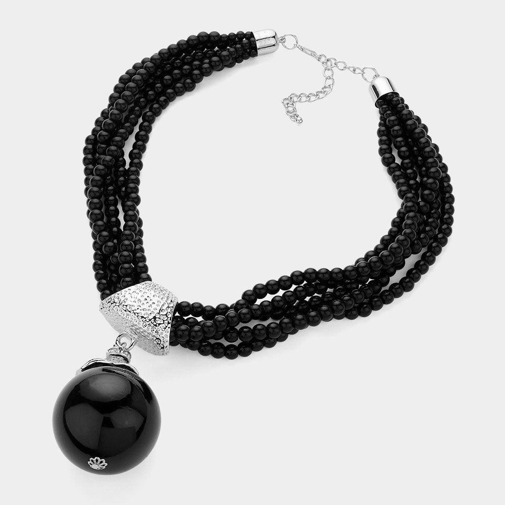 Black Chunky Pearl Statement Necklace - Jewelry Store by Erik Rayo