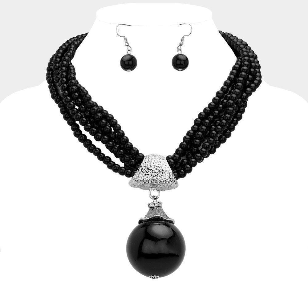 Black Chunky Pearl Statement Necklace - Jewelry Store by Erik Rayo