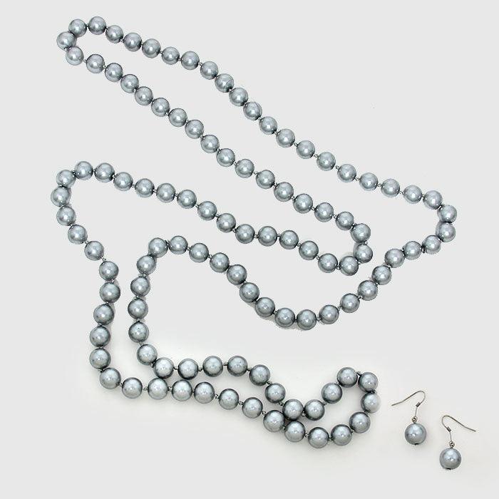 Silver 60" Pearl Necklace - Jewelry Store by Erik Rayo