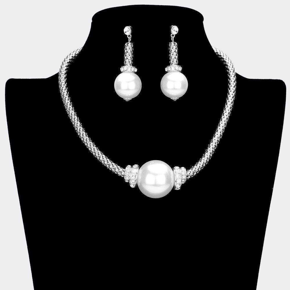 White Pearl Accented Necklace - Jewelry Store by Erik Rayo