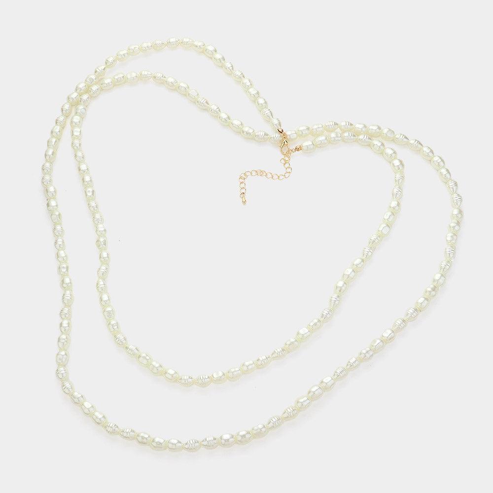 Cream Pearl Long Necklace - Jewelry Store by Erik Rayo