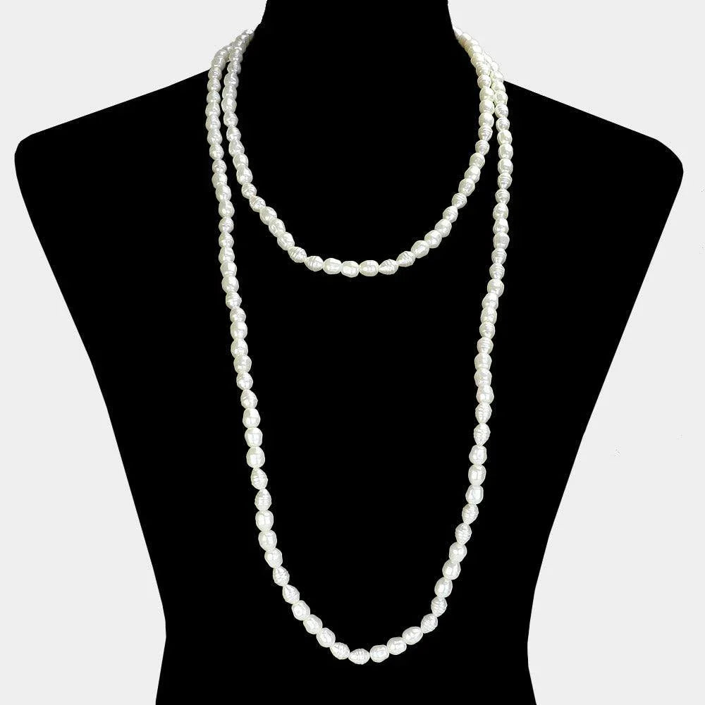 Cream Pearl Long Necklace - Jewelry Store by Erik Rayo