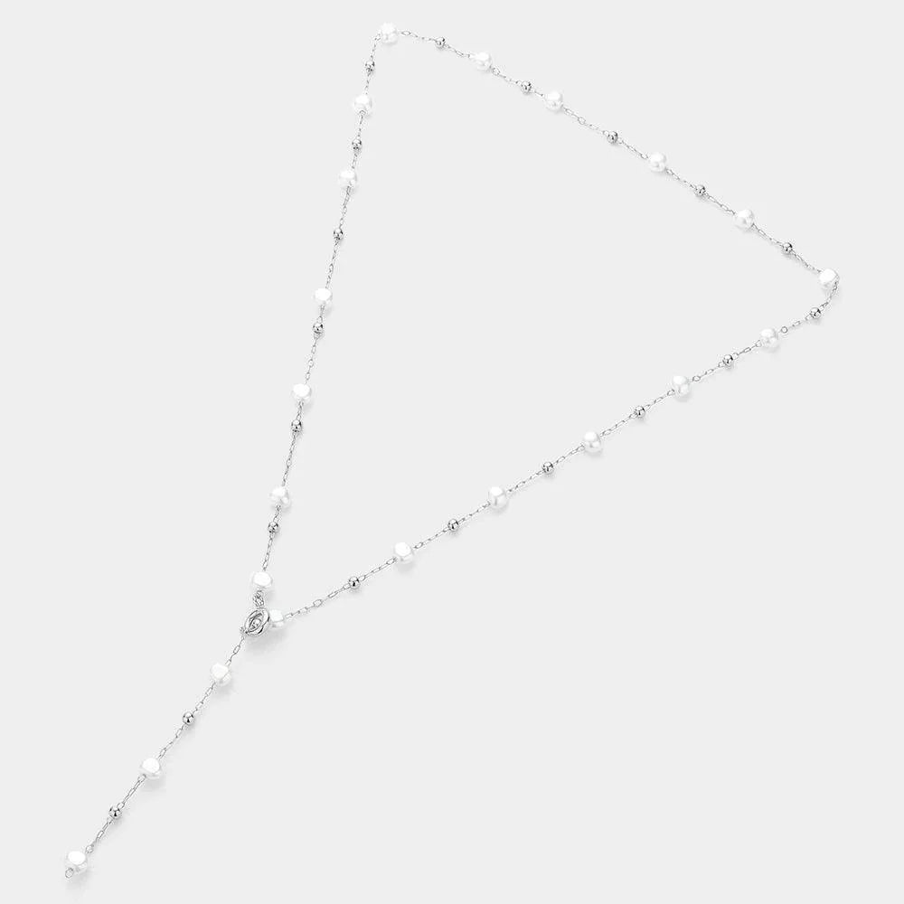 Cream Pearl Strand Y Shaped Necklace - Jewelry Store by Erik Rayo