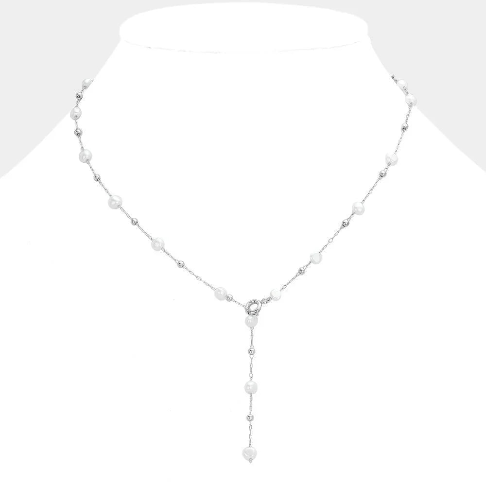 Cream Pearl Strand Y Shaped Necklace - Jewelry Store by Erik Rayo