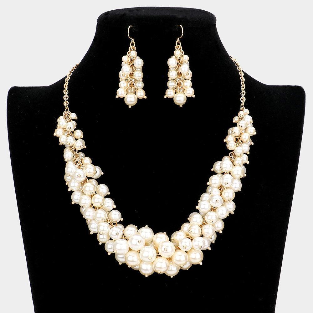 Gold Pearl Cluster Necklace - Jewelry Store by Erik Rayo