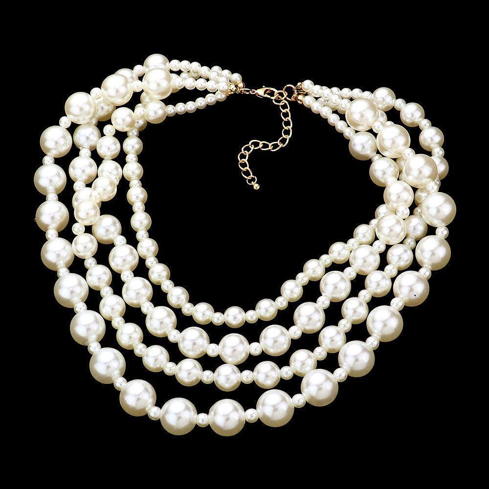 Cream Pearl Multi Layered Necklace - Jewelry Store by Erik Rayo