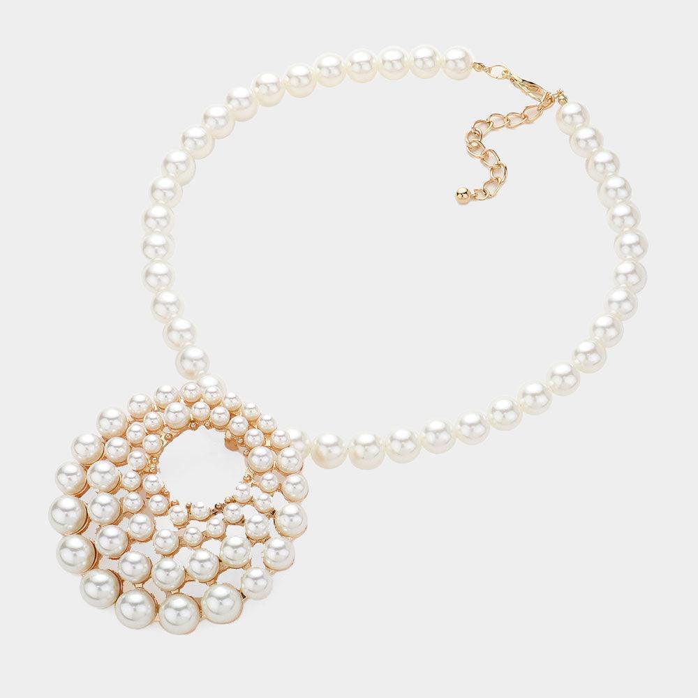 Cream Pearl Cluster Statement Necklace - Jewelry Store by Erik Rayo
