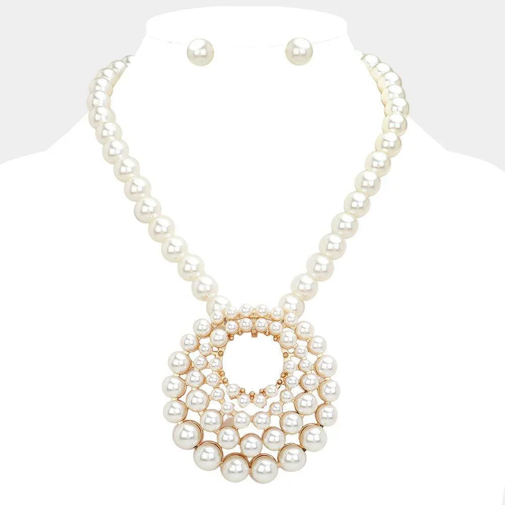 Cream Pearl Cluster Statement Necklace - Jewelry Store by Erik Rayo