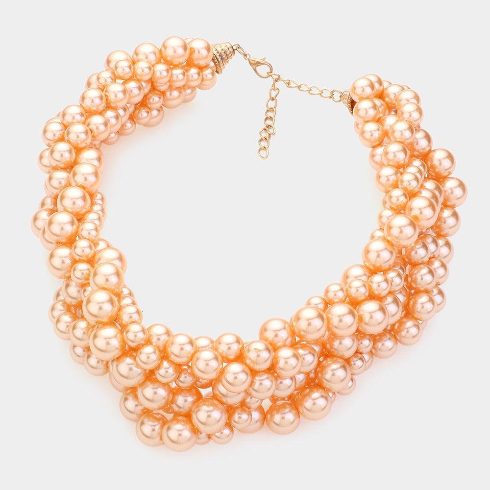 Brown Twisted Multi-Strand Pearl Necklace - Jewelry Store by Erik Rayo