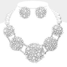 Load image into Gallery viewer, White Crystal Pearl Bubble Cluster Necklace
