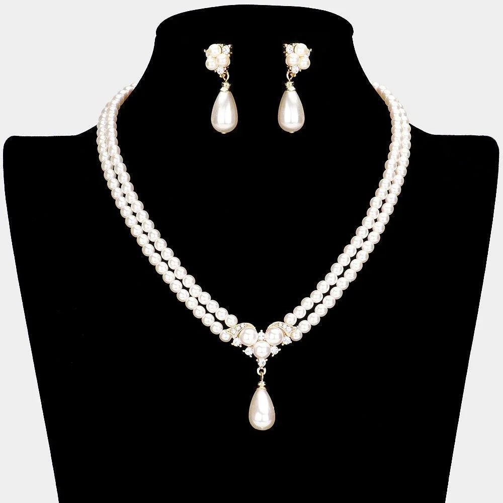Cream Double Layered Pearl Necklace - Jewelry Store by Erik Rayo
