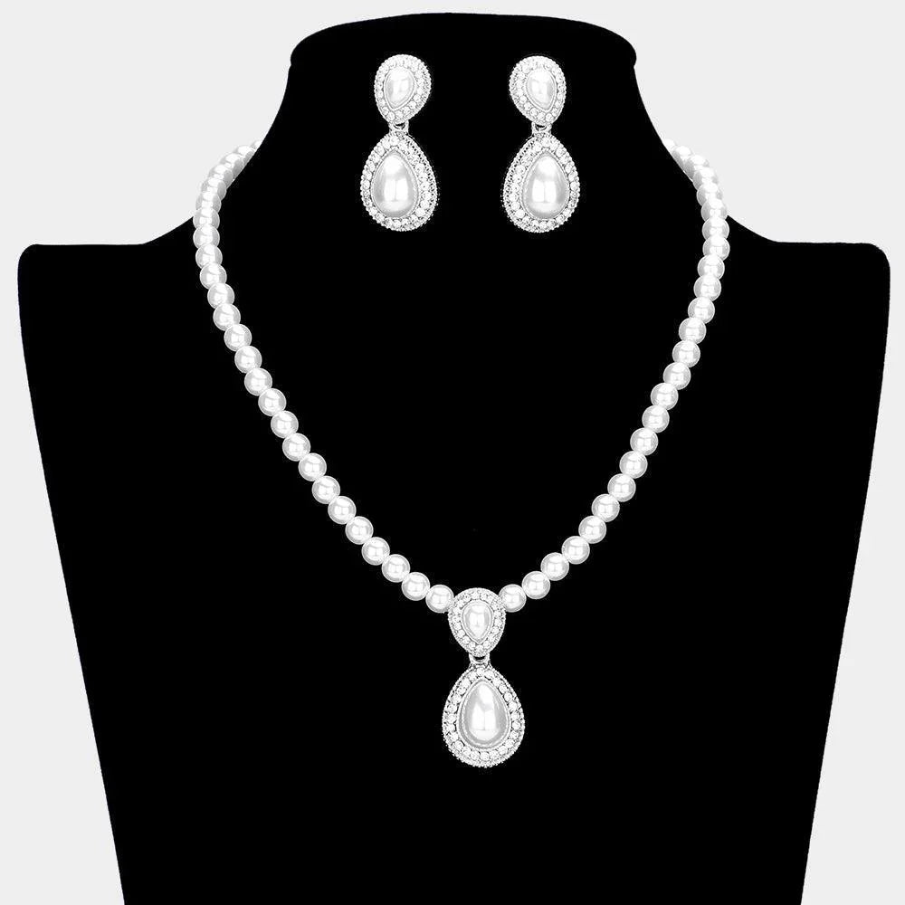 White Teardrop Pearl Pointed Pendant Necklace - Jewelry Store by Erik Rayo