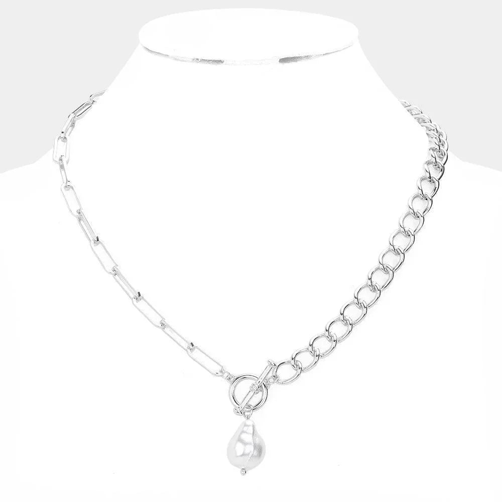 Pearl Pendant Toggle Necklace - Jewelry Store by Erik Rayo