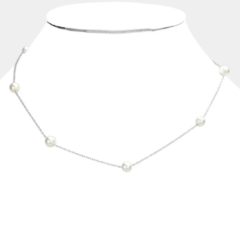 Pearl Station Necklace - Jewelry Store by Erik Rayo