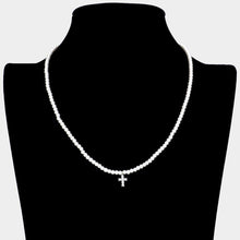 Load image into Gallery viewer, Cross Pendant Pearl Necklace
