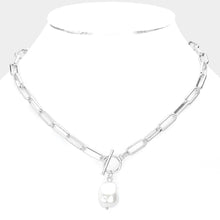 Load image into Gallery viewer, Pearl Pendant Toggle Necklace
