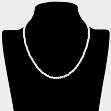 Load image into Gallery viewer, Cream Gold Dipped Brass Metal 4mm Pearl Necklace
