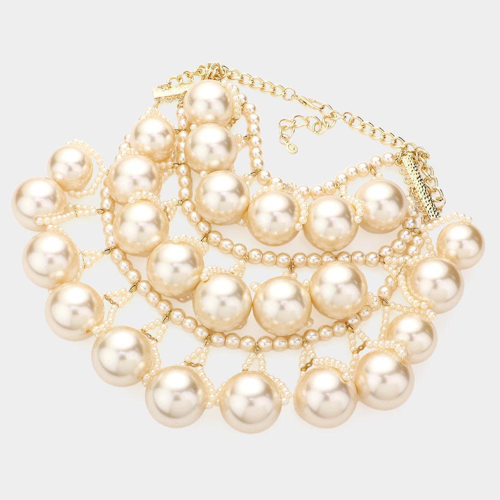 Cream Pearl Statement Necklace - Jewelry Store by Erik Rayo