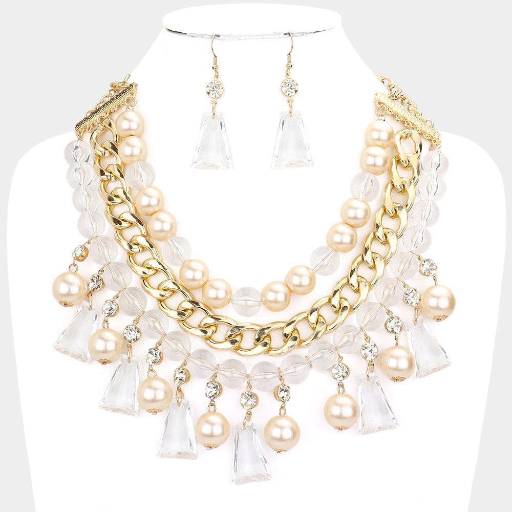 Pearl Lucite Bead Statement Necklace - Jewelry Store by Erik Rayo