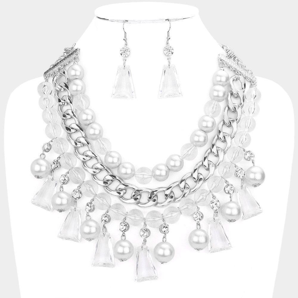Pearl Lucite Bead Statement Necklace - Jewelry Store by Erik Rayo