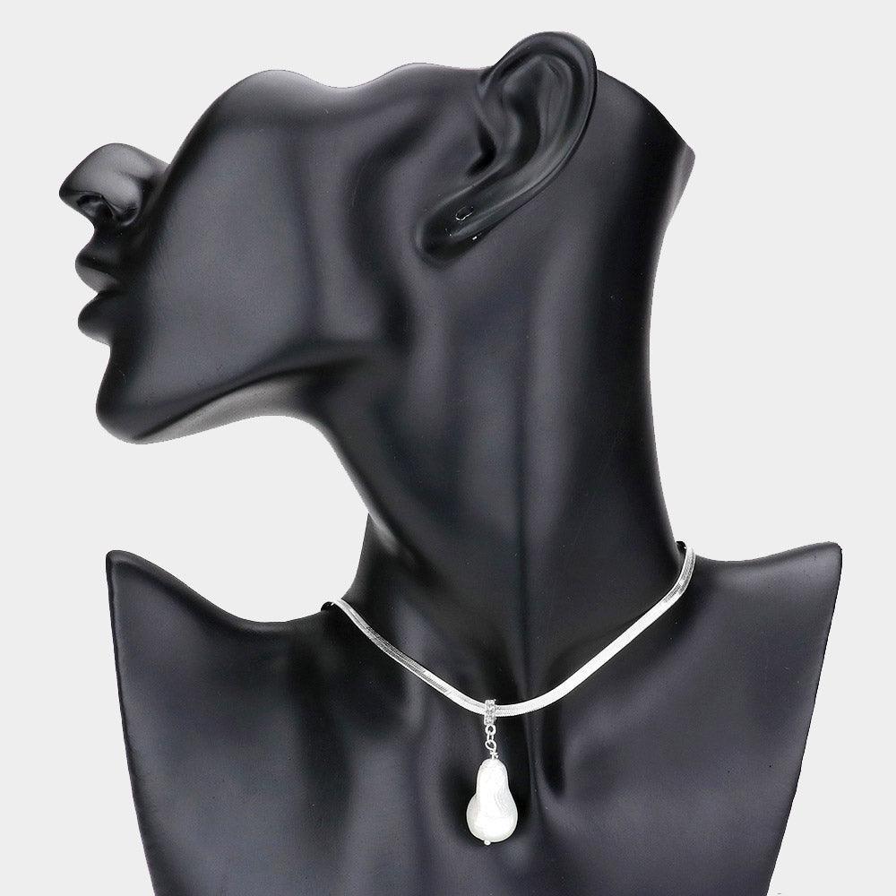 Silver Freshwater Pearl Pendant Necklace - Jewelry Store by Erik Rayo
