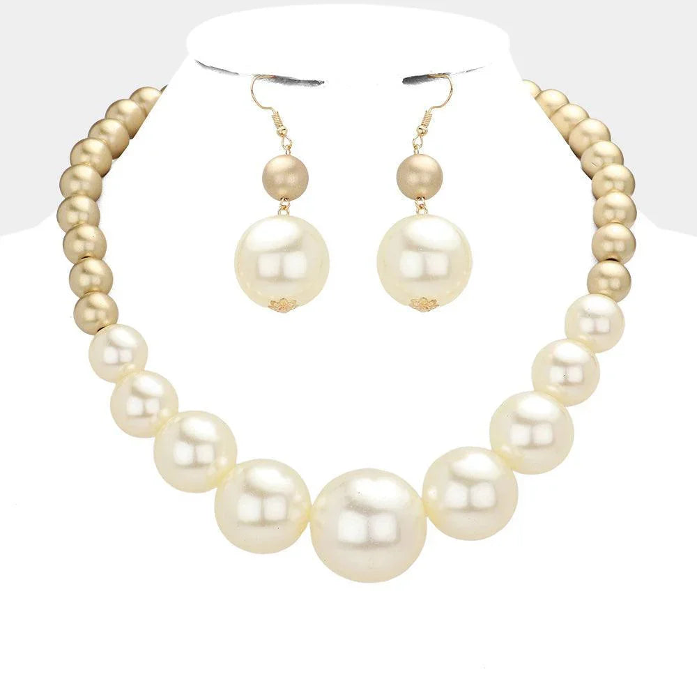 Cream Multi Sized Pearl Necklace - Jewelry Store by Erik Rayo