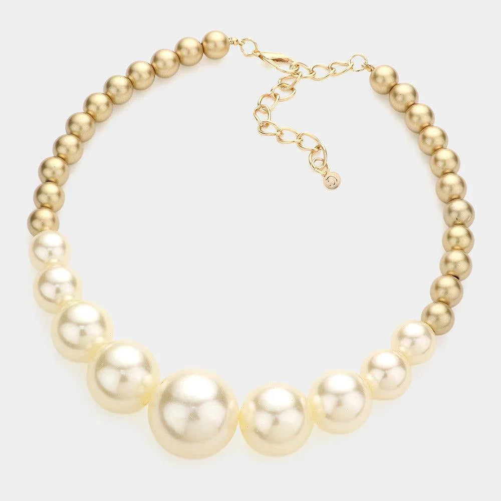 Cream Multi Sized Pearl Necklace - Jewelry Store by Erik Rayo