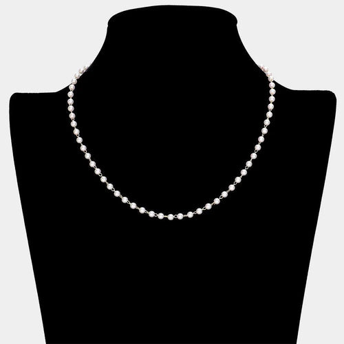 14K Gold Dipped Pearl Station Necklace - Jewelry Store by Erik Rayo