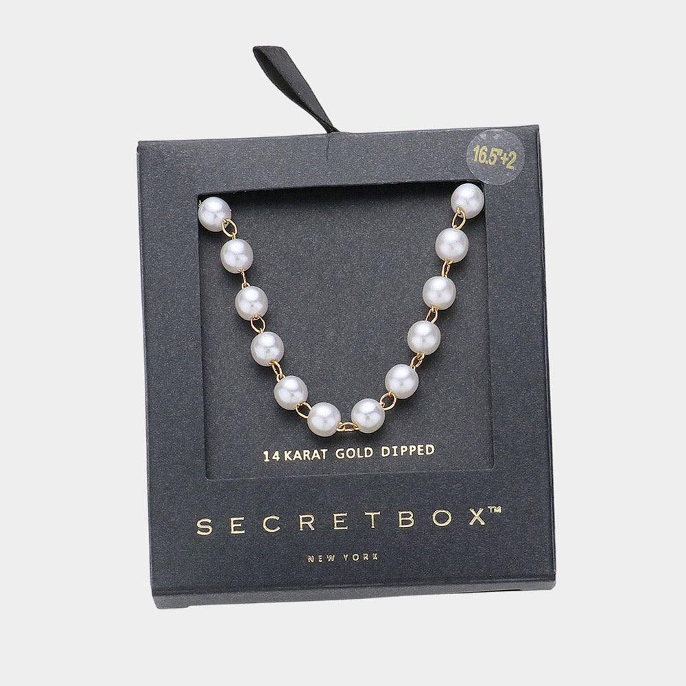 14K Gold Dipped Pearl Station Necklace - Jewelry Store by Erik Rayo