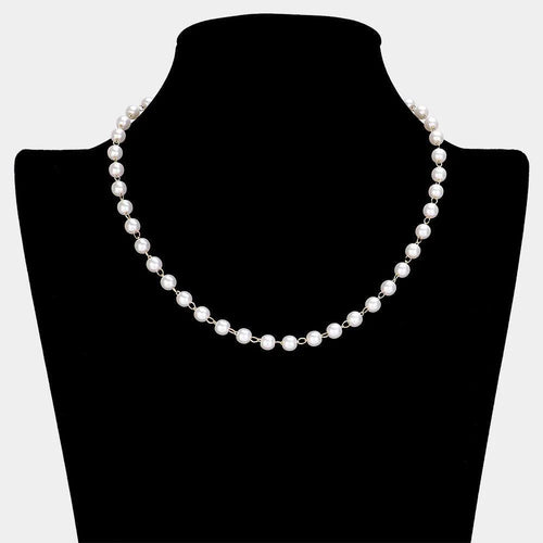 14K Gold Dipped Pearl Station Necklace - Jewelry Store by Erik Rayo